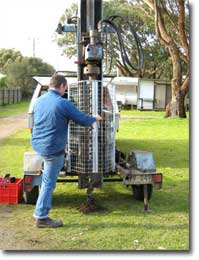 Photo of a soil drilling machine. 