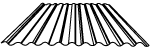 Diagram of a roofing profile for metal roof sheeting.