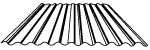 Diagram of a roofing profile for metal roof sheeting.