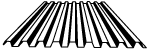 Diagram of a roofing profile for metal roof sheeting.