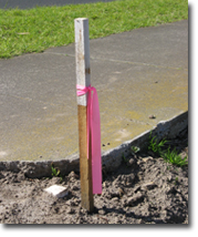 Photo of a boundary peg.