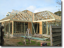 Photo of a house under construction.