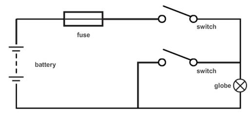 Graphic of an open electrical circuit