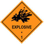 Label for Dangerous Goods Class 1.1