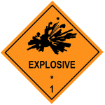Label for Dangerous Goods Class 1.2