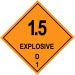 Label for Dangerous Goods Class 1.5