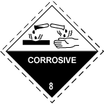 Label for Dangerous Goods Class 8