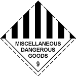 Label for Dangerous Goods Class 9