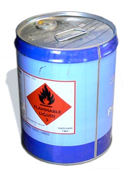 Image of a container of flammable liquid