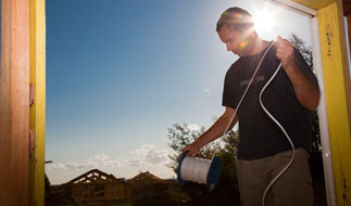 Worker exposed to the sun's radiation