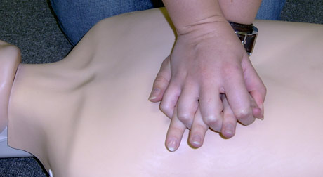 Performing chest compression