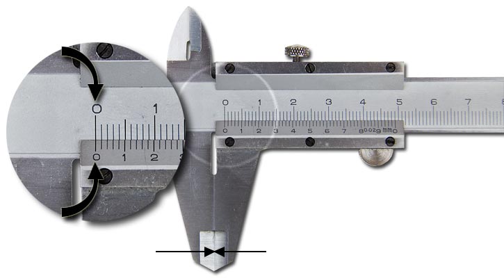 Image showing vernier scale set to zero