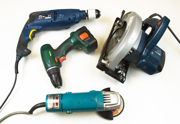 Photo of a selection of power tools