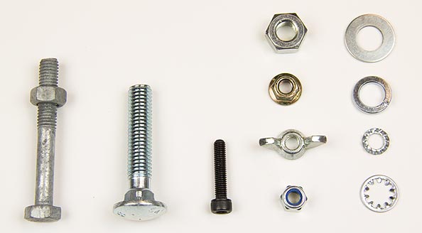 Image of a selection of bolts, nuts and washers
