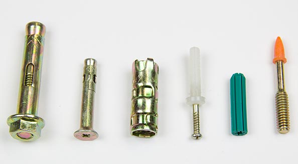 Image of a selection of masonry fasteners