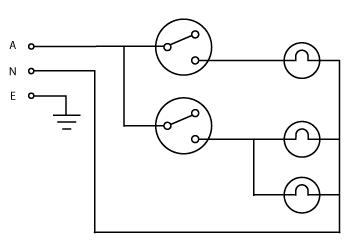Image showing a wiring diagram for a simple lighting circuit