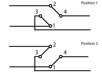 Image showing circuit diagram and terminals for an intermediate switch