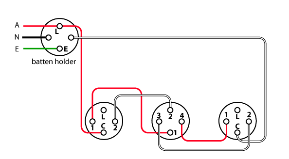 Image showing a wiring diagram of an intermediate lighting circuit