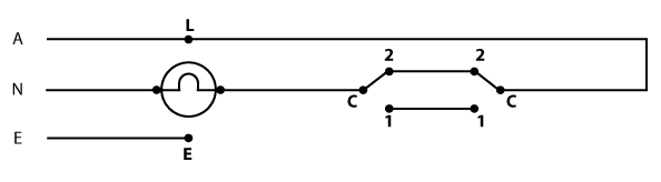 Image showing  circuit diagram  of a two way lighting circuit