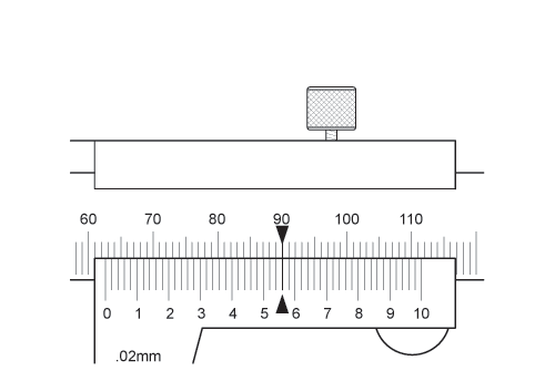 Image showing the first graduations that align on the two scales