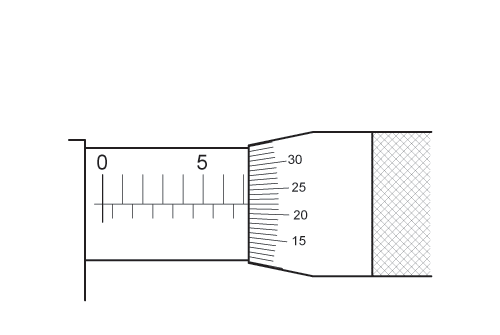 Image showing a reading on the scales of a precision measuring tool