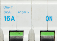 Circuit breaker showing current values