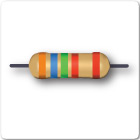 Image of four band resistor, orange, blue, green, red and red tolerance