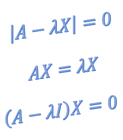 Equations to find eigenvalues and eigenvectors